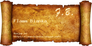 Flamm Bianka névjegykártya